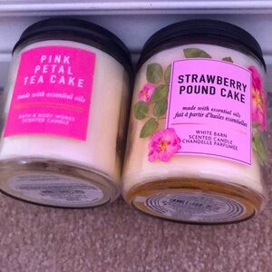 White Barn Scented Candle Set - Pink Petal Tea Cake & Strawberry Pound Cake